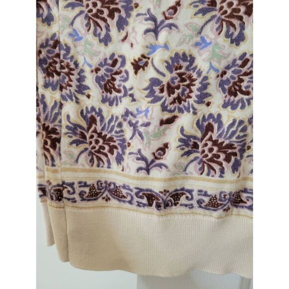 Tory Burch Floral Print Merino Wool Sweater XS - Picture 8 of 10